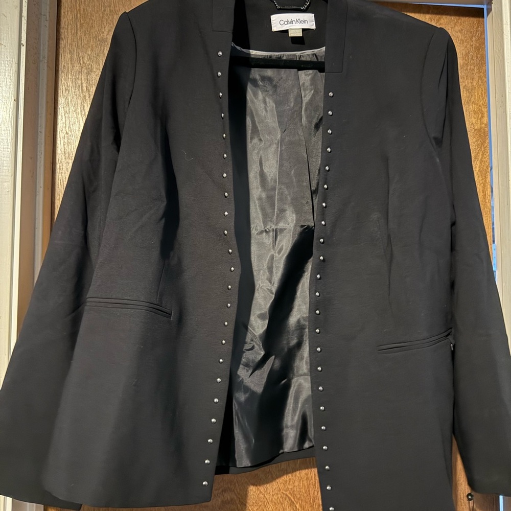 Calvin Klein Black Women's Blazer with Stud Accents